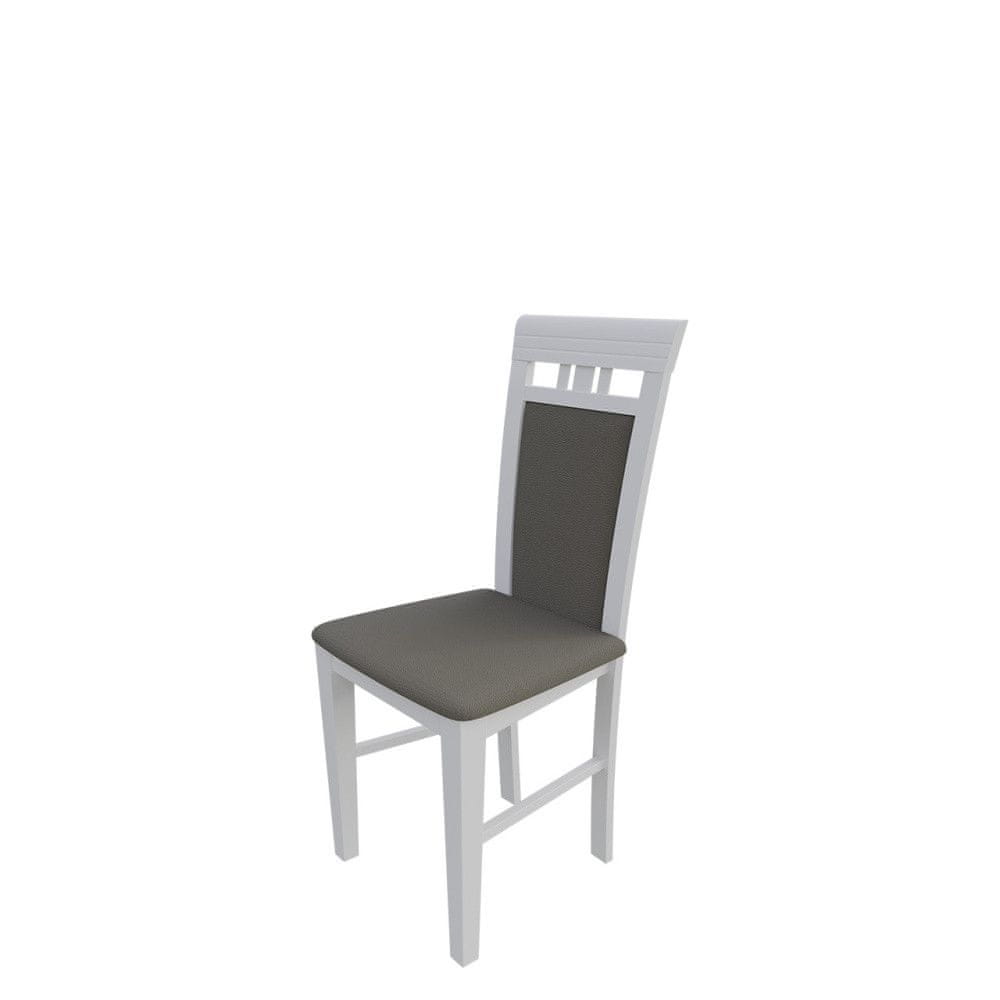 Veneti Jedálenská stolička MOVILE 12 - biela / šedá eko koža